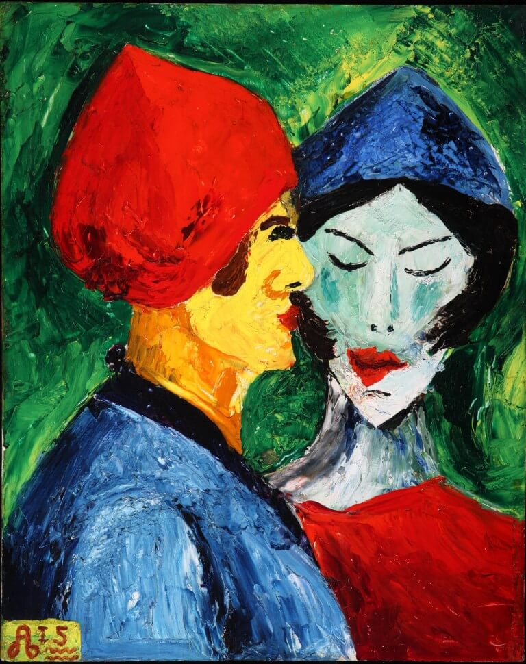 „Mali and Igel“, ca. / around 1931 des Malers / by painter Aleister Crowley; fotografiert von / fotographed by Alex Brattell in 2012