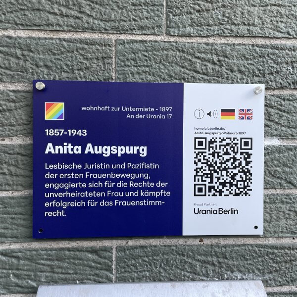 #29 Wohnort / Residence Anita Augspurg bei/at Mia Cauer 1898, An der Urania 17, Quelle: R. Nasemann, CC BY 4.0