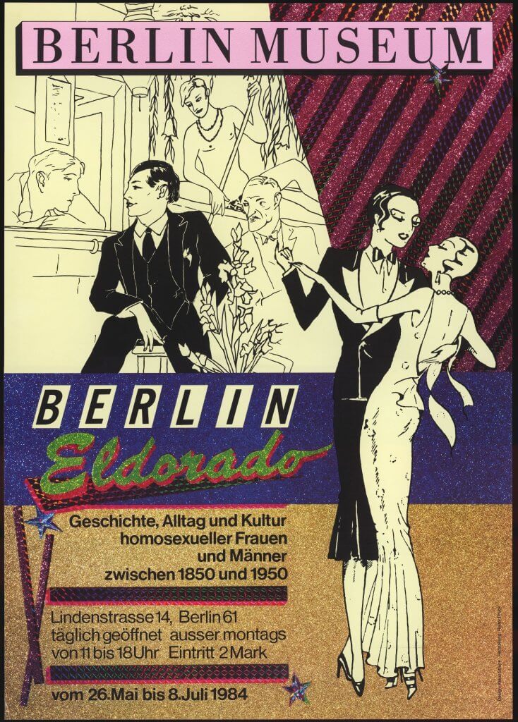 Plakat Ausstellung „Eldorado: Geschichte, Alltag und Kultur homosexueller Frauen und Männer in Berlin von 1850–1950" im Berlin Museum, Quelle: Archiv Schwules Museum Berlin