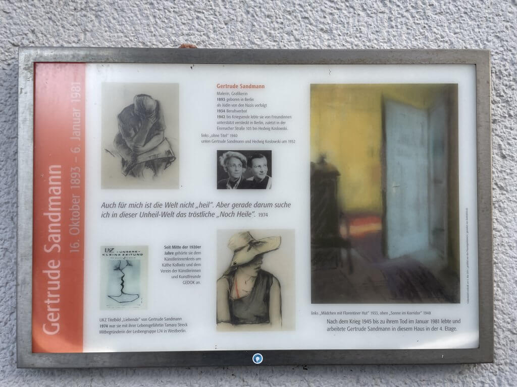 #45 Gedenktafel/ memorial plaque Gertrude Sandmann am Wohnort / at residence 1945-1981, Eisenacher Str. 89, 2025, Quelle: R. Nasemann, CC BY 4.0