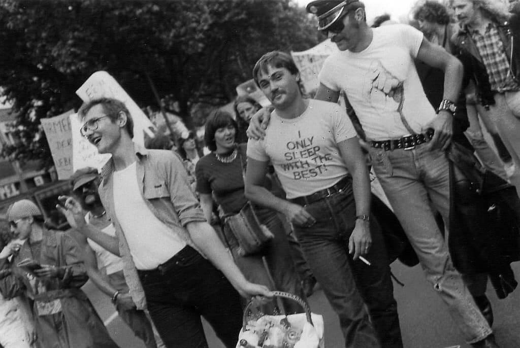 Fotos vom 1. CSD am 30.6.1979, Quelle: Nachlass Anke Rixa Hansen / Vedant,Spinnboden Lesbenarchiv & Bibliothek e.V.