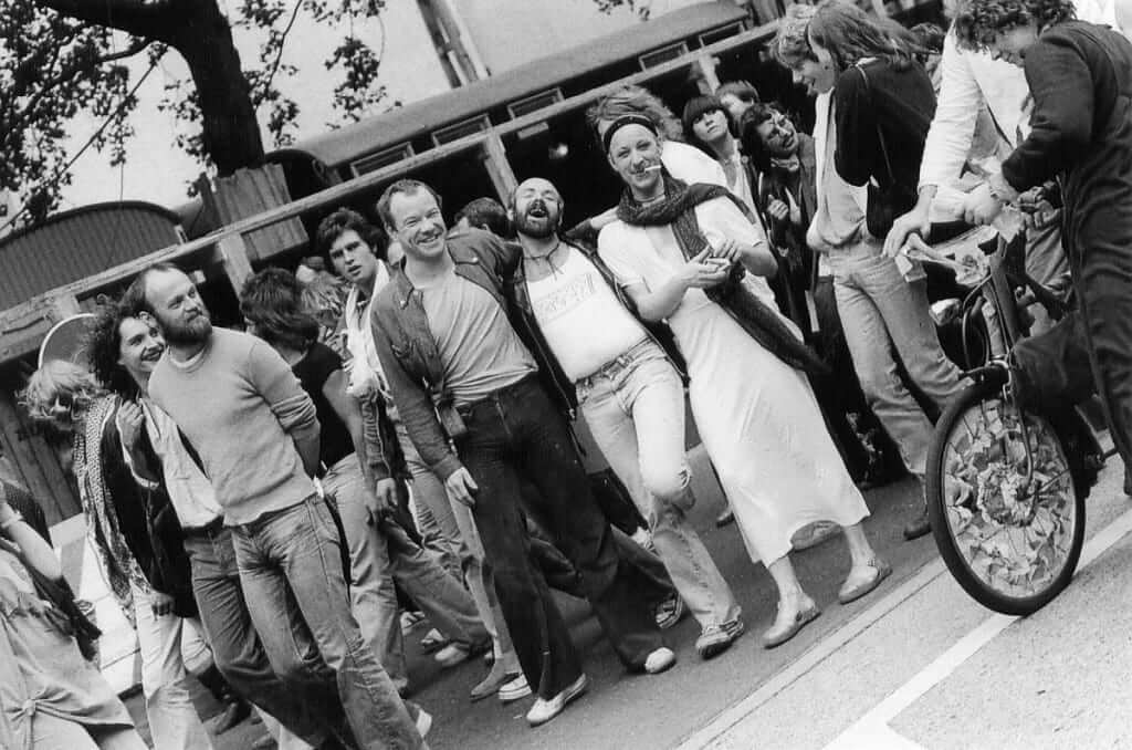 Fotos vom 1. CSD am 30.6.1979, Quelle: Nachlass Anke Rixa Hansen / Vedant,Spinnboden Lesbenarchiv & Bibliothek e.V.