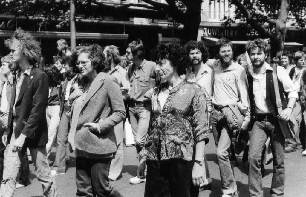 Fotos vom 1. CSD am 30.6.1979, Quelle: Nachlass Anke Rixa Hansen / Vedant,Spinnboden Lesbenarchiv & Bibliothek e.V.