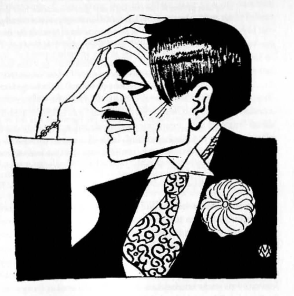 Herman Bang, Karikatur von Valdemar Møller