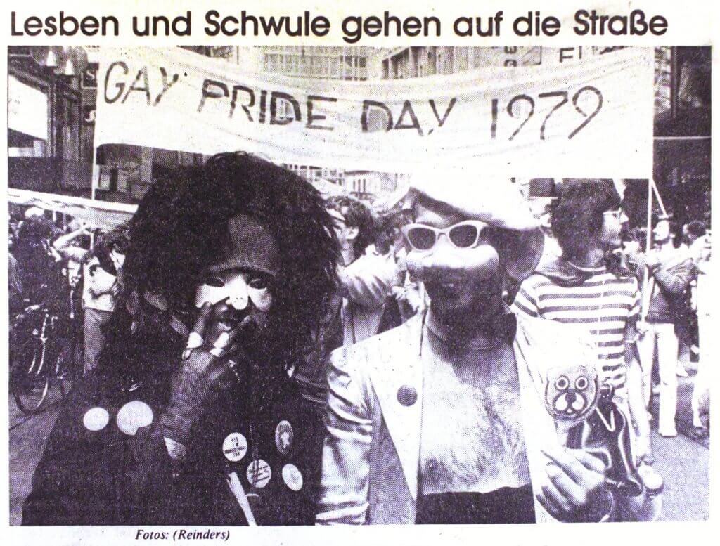 1. CSD Berlins 1979, Zeitungsausschnitt, Quelle Archiv Schwules Museum Berlin